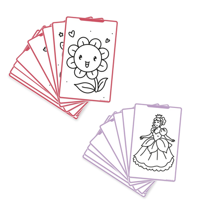 Recharge KIDYDRAW-MINI – 60 cartes Princesses et Kawaii – Kidywolf