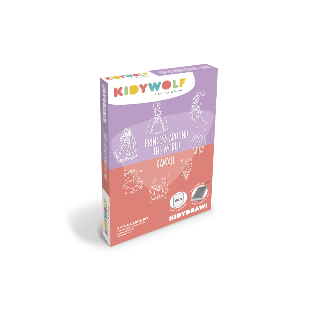 Recharge KIDYDRAW-MINI – 60 cartes Princesses et Kawaii – Kidywolf