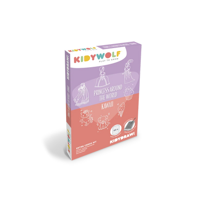Recharge KIDYDRAW-MINI – 60 cartes Princesses et Kawaii – Kidywolf
