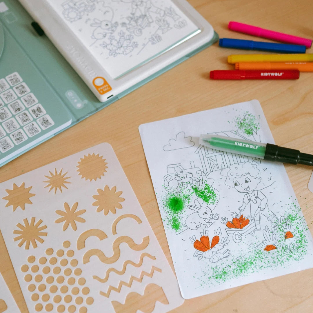 KIDYDRAW-PAD KIT – Feutres à souffler Blow Pen – Kidywolf
