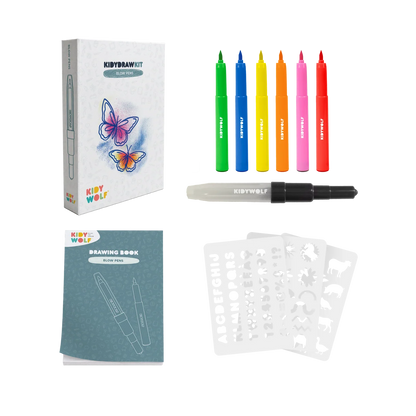 KIDYDRAW-PAD KIT – Feutres à souffler Blow Pen – Kidywolf