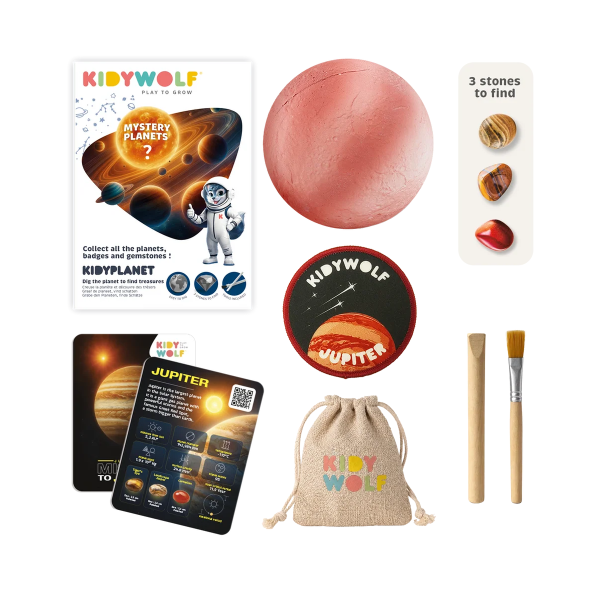 KIDYPLANET – Boîte mystère planète à creuser – Kidywolf