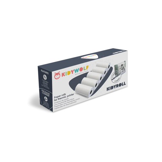 KIDYROLL 1 x 5 rouleaux de papier classique pour KIDYPRINT