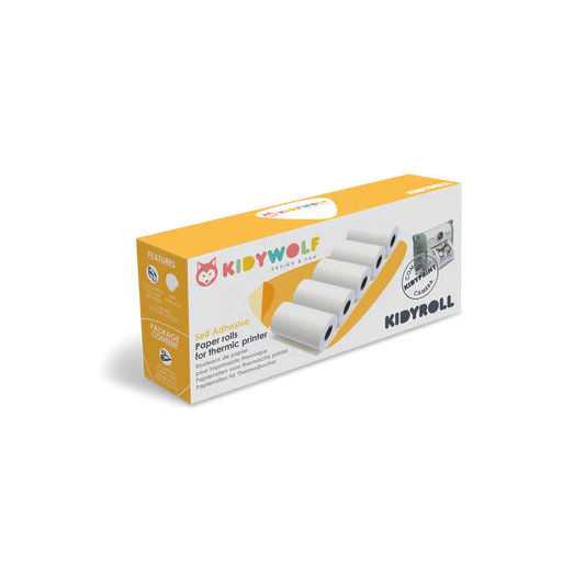 KIDYROLL 1 x 5 rouleaux de papier stickers pour KIDYPRINT