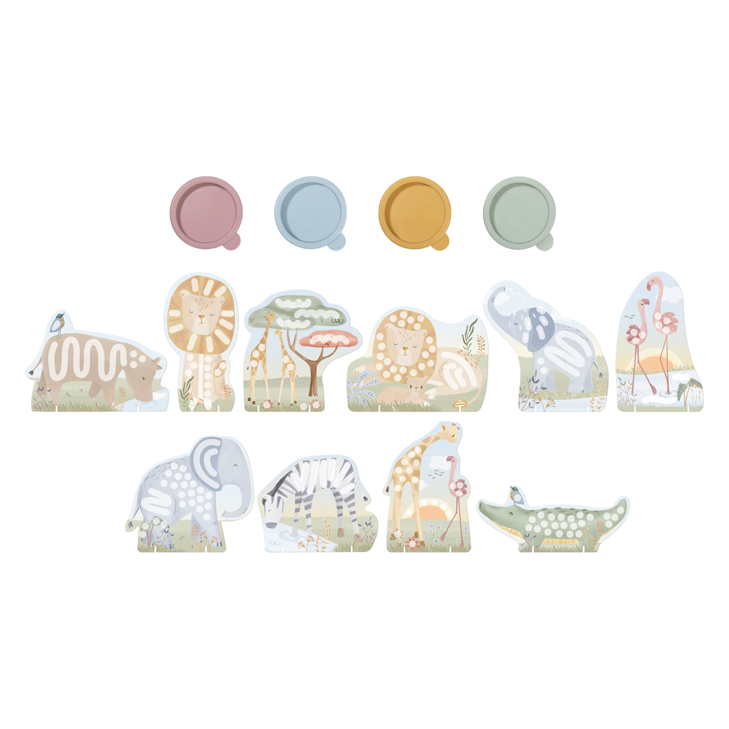 Kit de peinture aux doigts - Safari Friends - Little Dutch