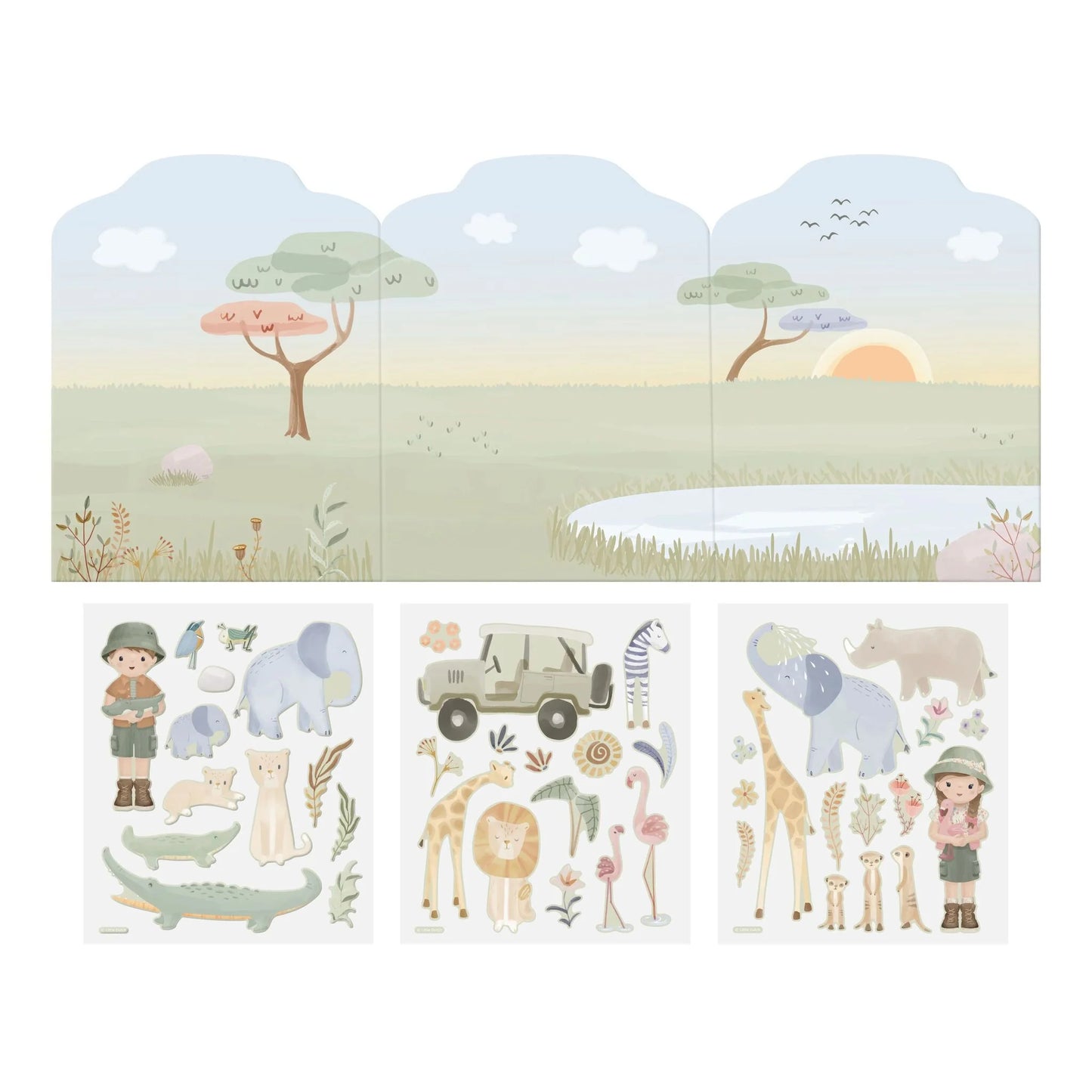Stickers réutilisables - Safari Friends - Little Dutch