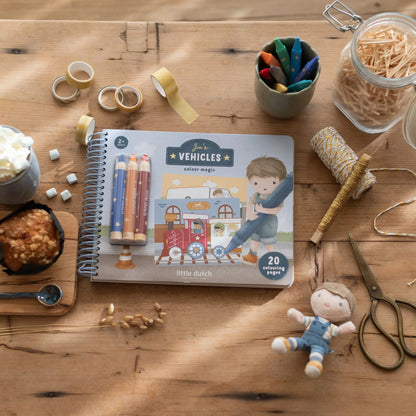 Livre de coloriage - Jim's Vehicules - Little dutch