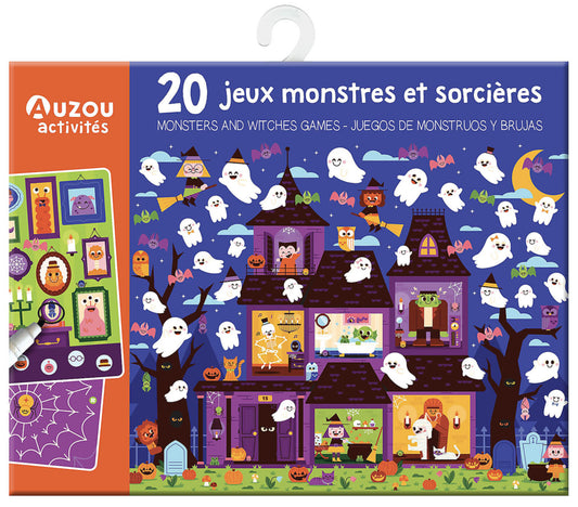 Ma pochette de jeux - 20 p'tits jeux - Monstres et sorcières - Auzou