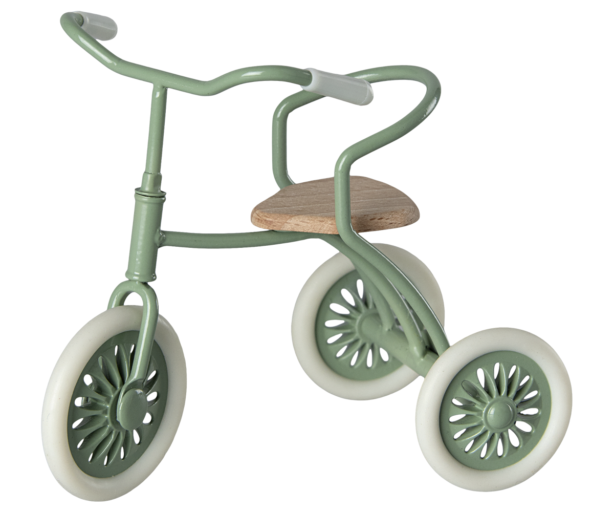 Abri avec son Tricycle à Souris - Vert - Maileg