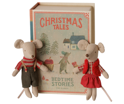 Jumeaux souris de Noël, Petite sœur et Petit frère dans leur coffret livre - Maileg