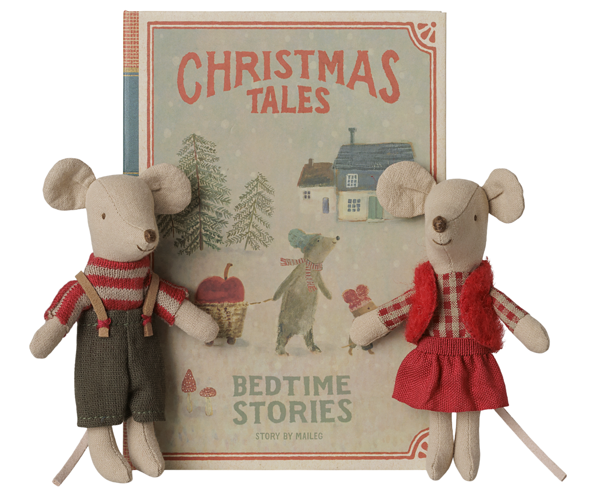 Jumeaux souris de Noël, Petite sœur et Petit frère dans leur coffret livre - Maileg