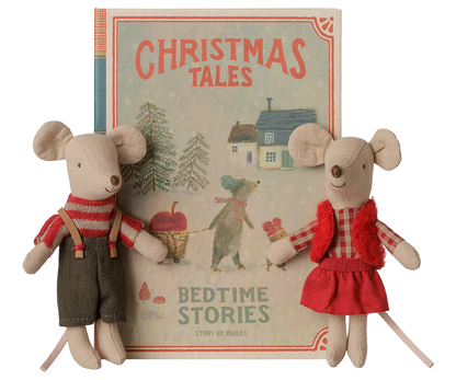 Jumeaux souris de Noël, Petite sœur et Petit frère dans leur coffret livre - Maileg