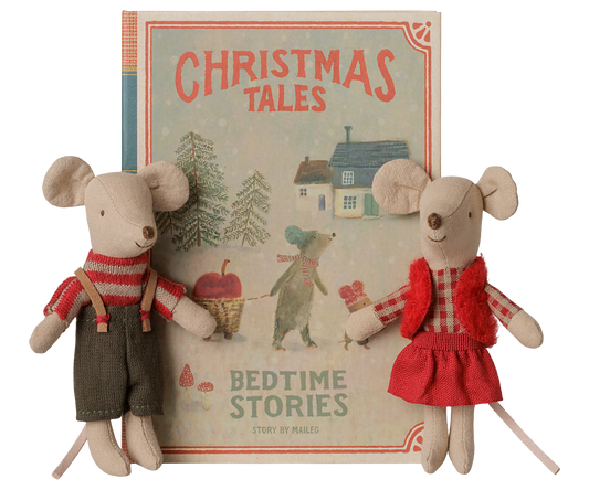 Jumeaux souris de Noël, Petite sœur et Petit frère dans leur coffret livre - Maileg