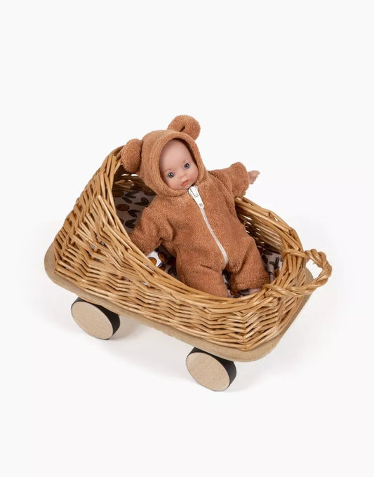Mini landau en bois et osier Elliot – Minikane