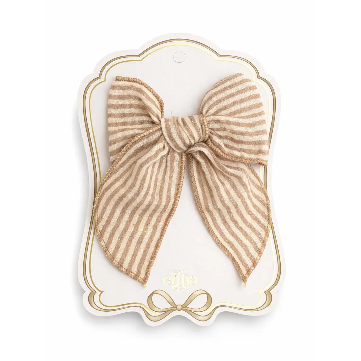 Nouvelle barrette Fable Bow - Lignes caramel - Mrs ertha