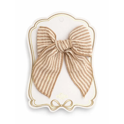 Nouvelle barrette Fable Bow - Lignes caramel - Mrs ertha