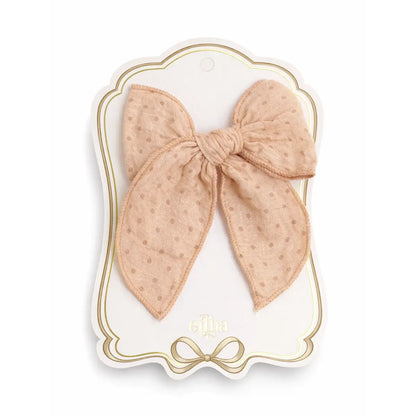 Barrette Fable Bow - Pois Rose Poudré - Mrs Ertha