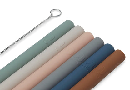 Pailles Silicone Multicolore - 6 Unités - Jollein