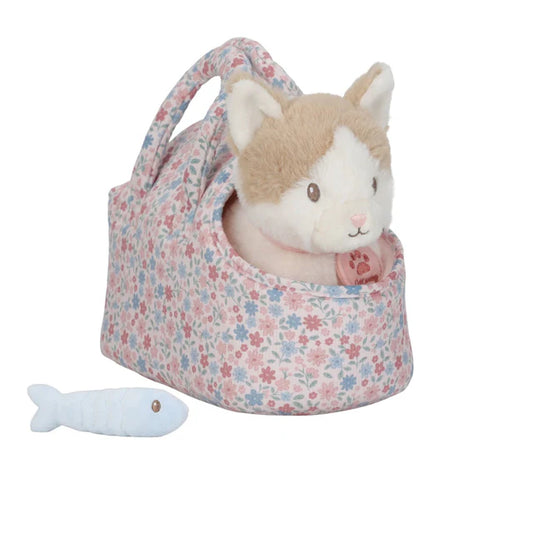 Peluche chat avec sac de transport  #Marley