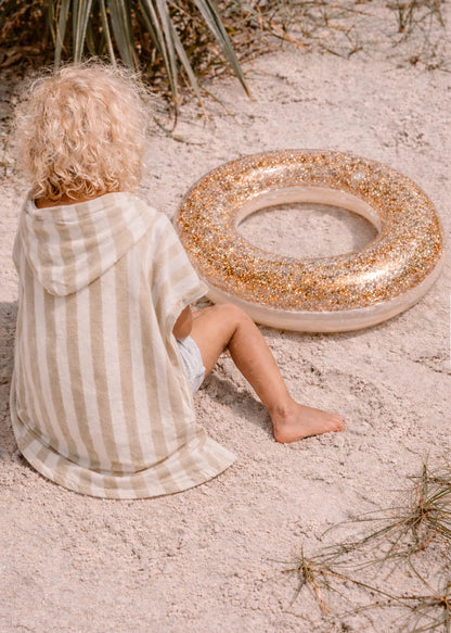 Poncho de bain Lignes de Toffee – Mrs Ertha