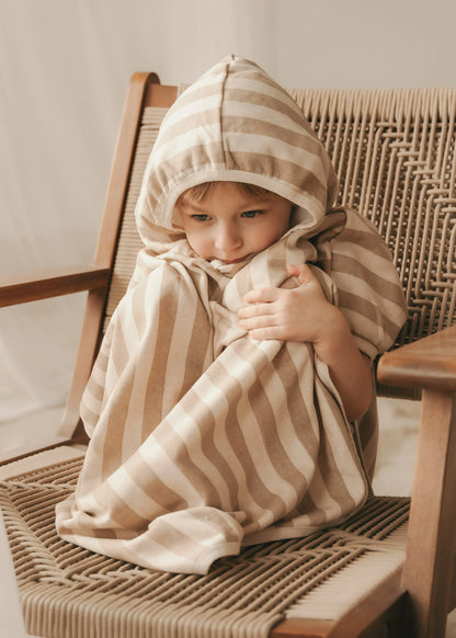 Poncho de bain Lignes de Toffee – Mrs Ertha