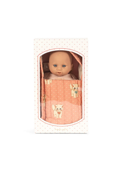 Poupée Bébé Cattie avec couffin - Ciao Miao Rose- Konges Slojd