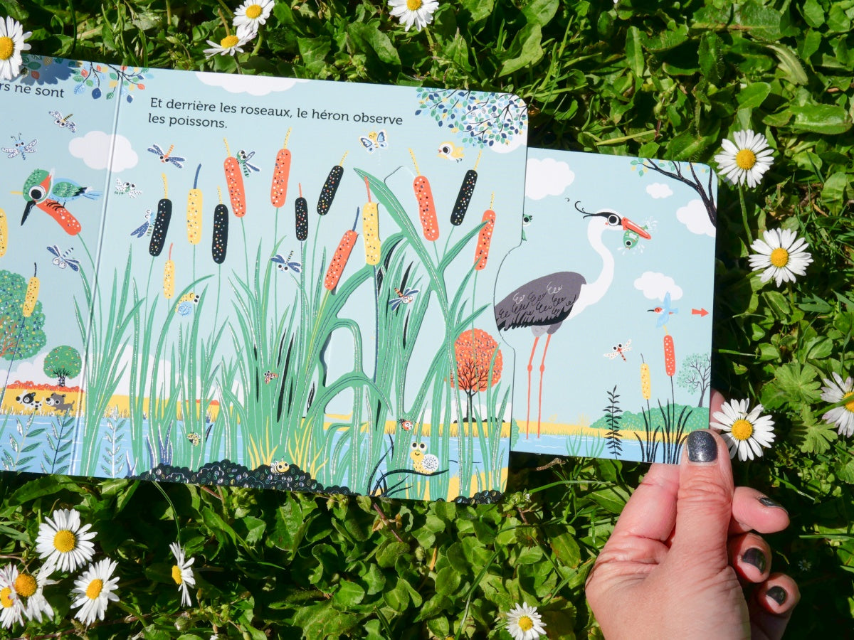 Promenade au bord de la rivière - livre d'éveil animé, pour les bébés dès 6 mois - Nathan