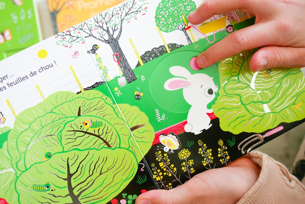 Promenade au potager - livre d'éveil animé, pour les bébés dès 6 mois - Nathan