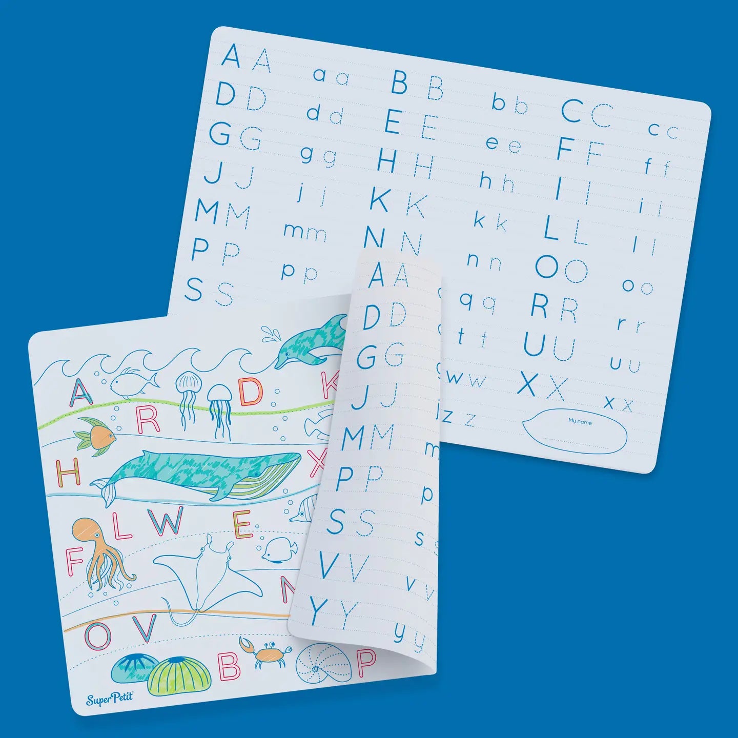 Set en silicone pédagogique ABC OCEAN 3 feutres inclus - Super Petit