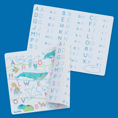 Set en silicone pédagogique ABC OCEAN 3 feutres inclus - Super Petit