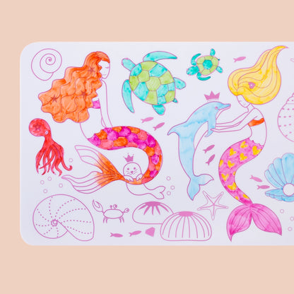 Coloriage nomade : Mini Playmat SIRENE - 4 feutres inclus - Super Petit