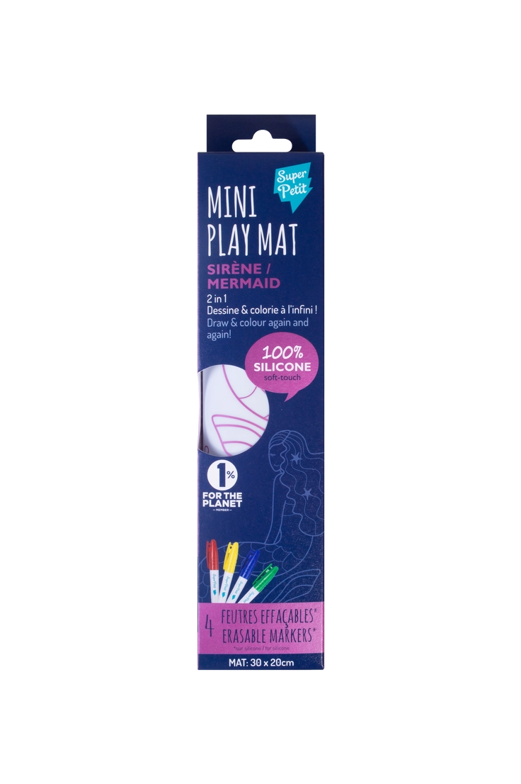 Coloriage nomade : Mini Playmat SIRENE - 4 feutres inclus - Super Petit