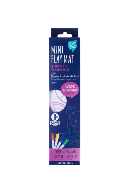 Coloriage nomade : Mini Playmat SIRENE - 4 feutres inclus - Super Petit