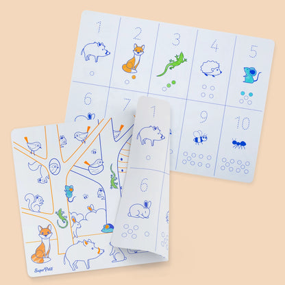 Set en silicone pédagogique Les Chiffres 3 feutres inclus - Super Petit