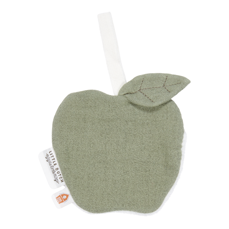 Doudou Attache tétine en gaze de coton Pomme  #Pure Olive