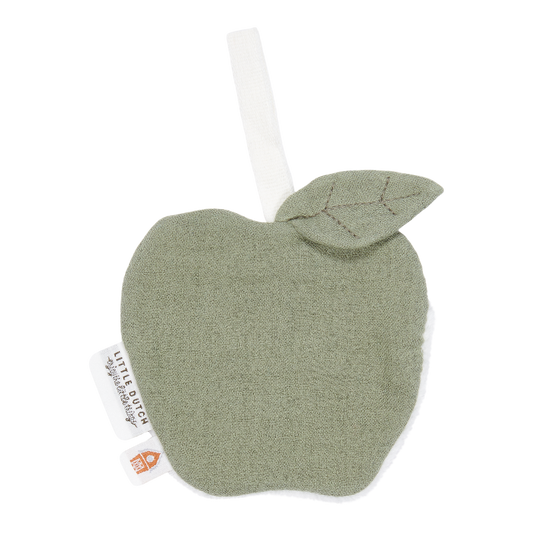 Doudou Attache tétine en gaze de coton Pomme  #Pure Olive