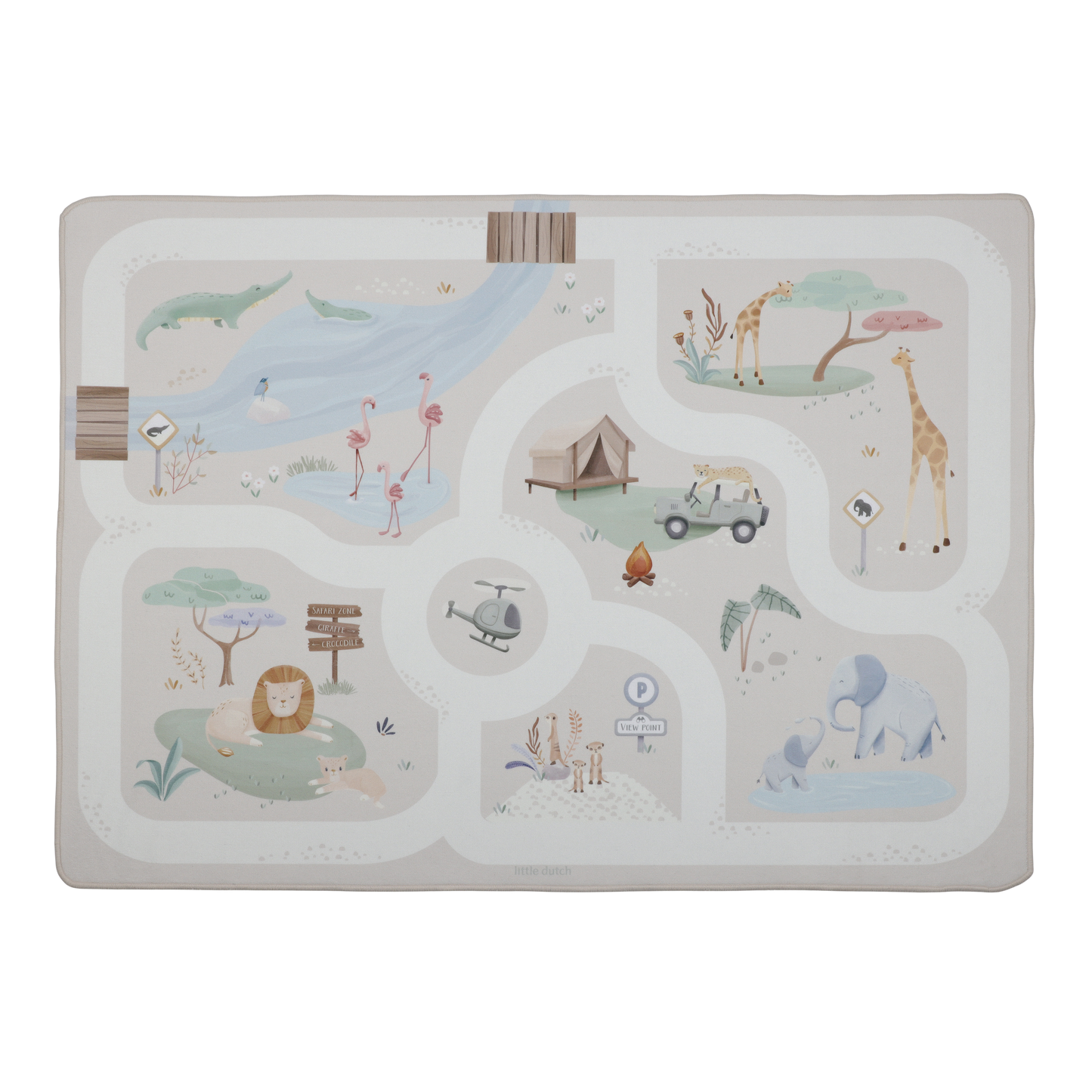 Tapis de jeu pour voiture - Safari Friends - Little Dutch