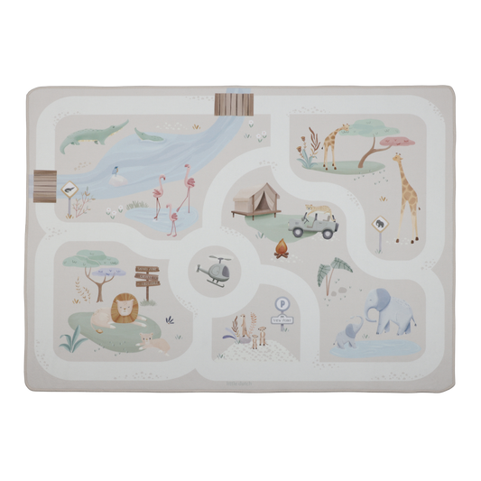 Tapis de jeu pour voiture - Safari Friends - Little Dutch