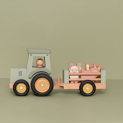 Tracteur avec remorque |Jeu en bois | Little Farm