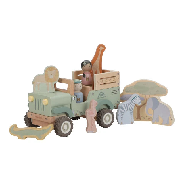 Voiture de Safari en Bois avec Animaux – Little Dutch Safari Friends