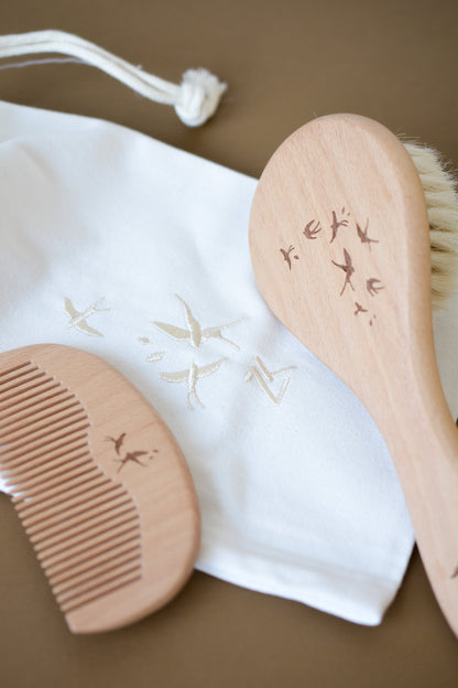 Set de brosse & peigne "Hirondelles"