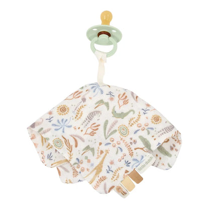 Doudou attache-tétine en gaze de coton Safari Wonders | Little Dutch