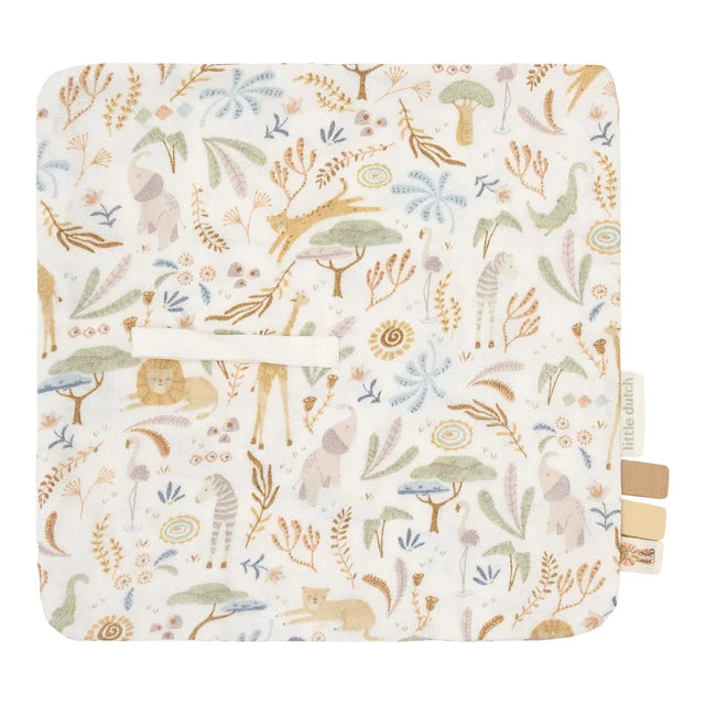 Doudou attache-tétine en gaze de coton Safari Wonders | Little Dutch