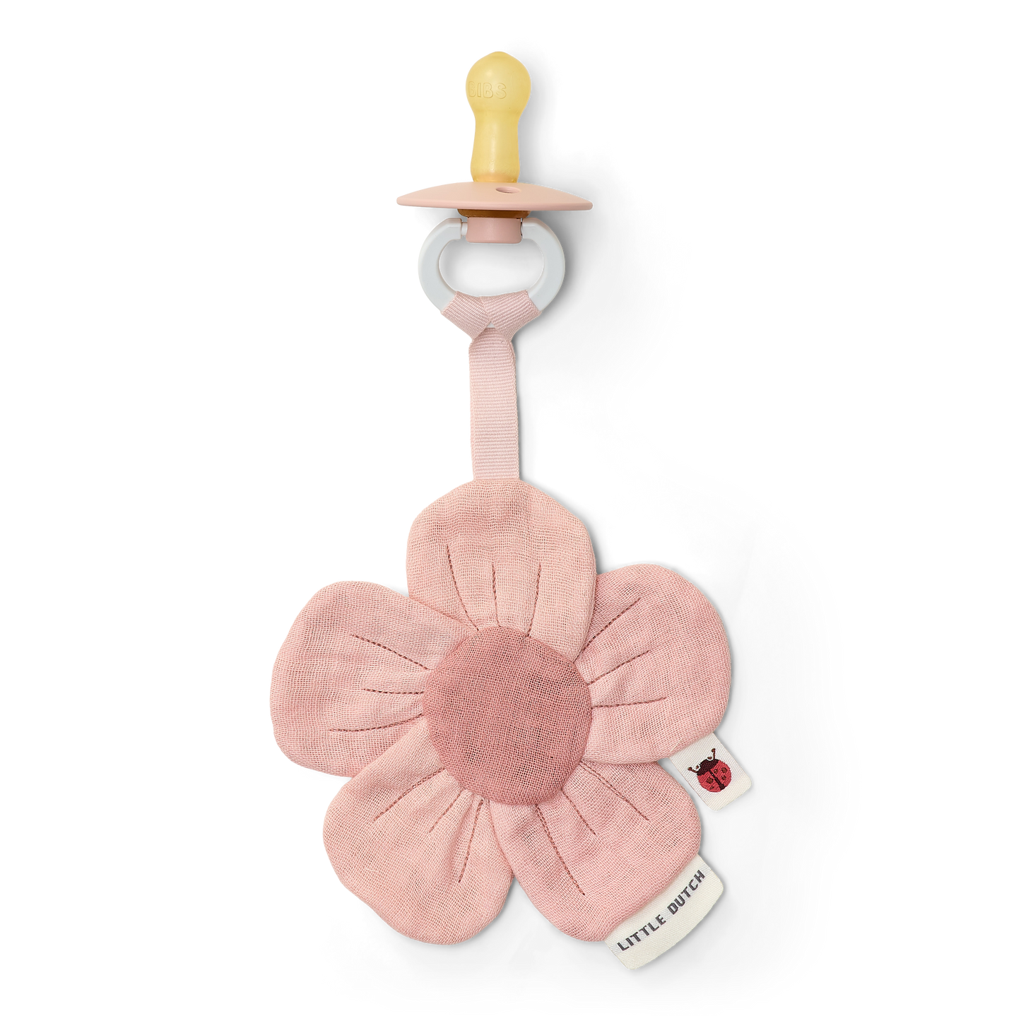 Doudou attache-tétine en gaze de coton Fleur #Fairy Garden
