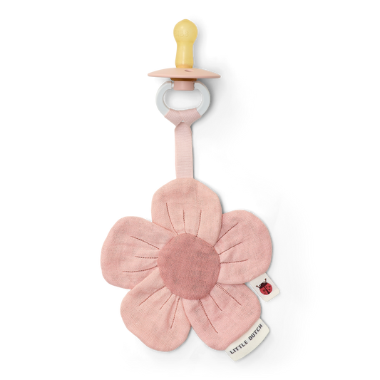 Doudou attache-tétine en gaze de coton Fleur #Fairy Garden
