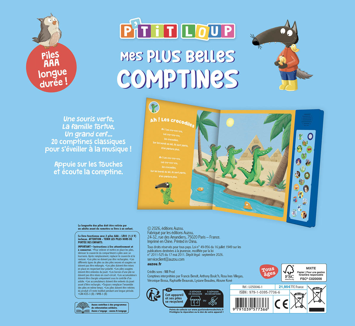 P'tit loup - Mes plus belles comptines - Auzou