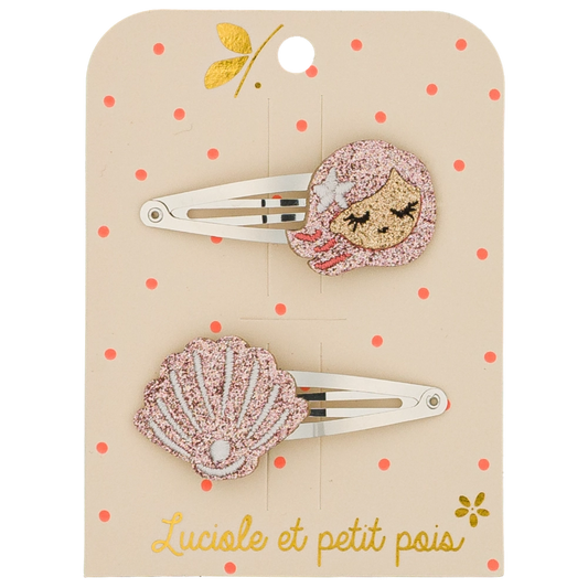 Barrettes Pearly la Sirène (paire) - Luciole et Petit Pois
