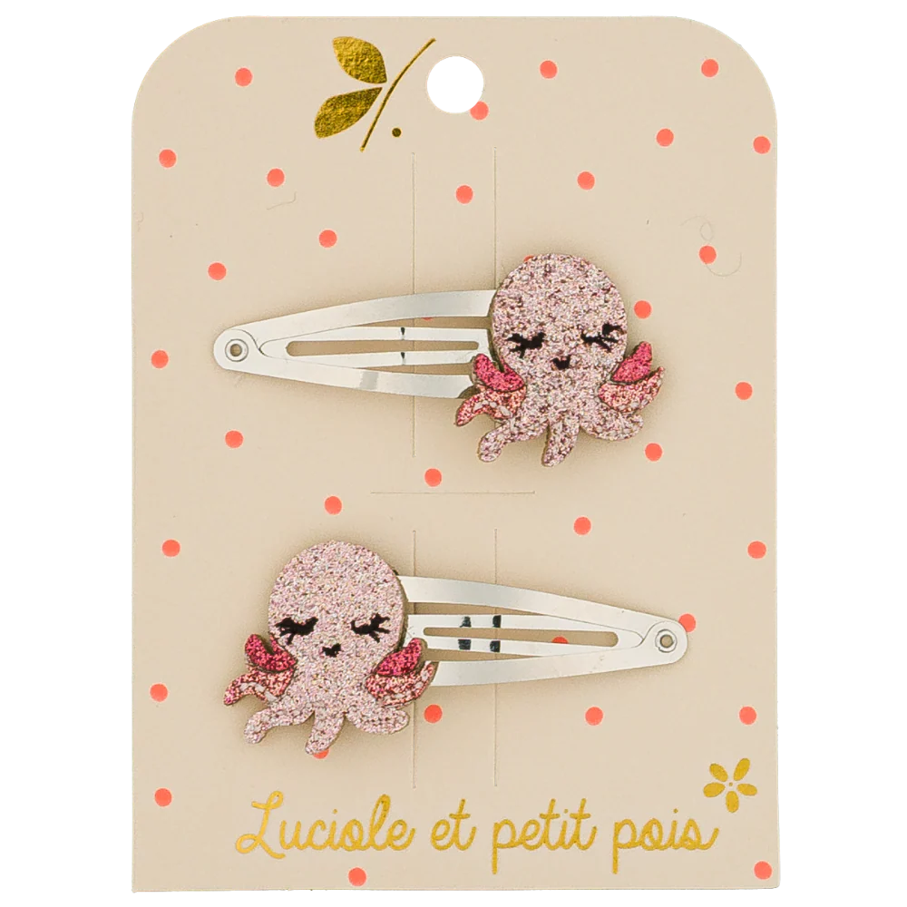 Barrettes Otty la pieuvre (paire) | Luciole et Petit Pois