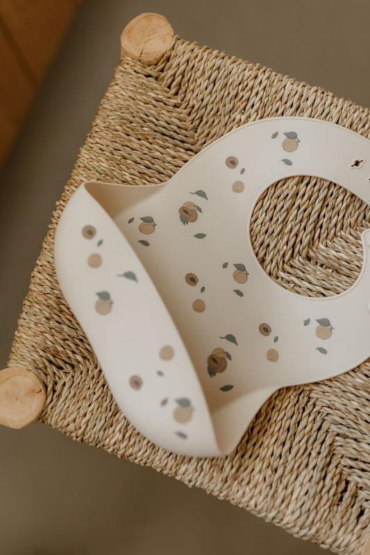 Bavoir en silicone Abricots - Zakuw