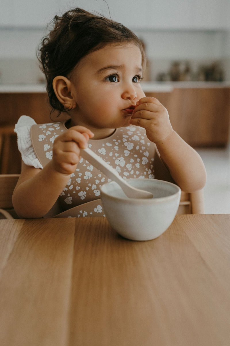 Bavoir en silicone #Pois de senteur - Zakuw